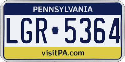 PA license plate LGR5364