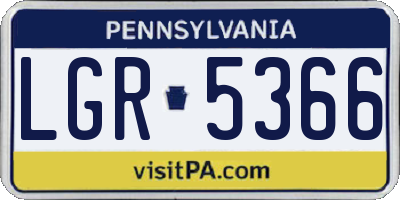 PA license plate LGR5366