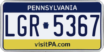 PA license plate LGR5367