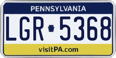 PA license plate LGR5368