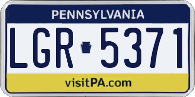 PA license plate LGR5371