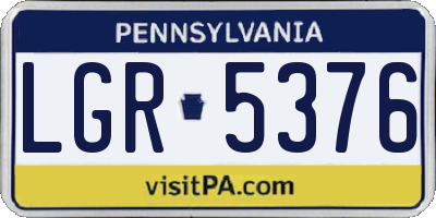PA license plate LGR5376