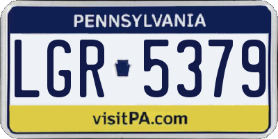 PA license plate LGR5379