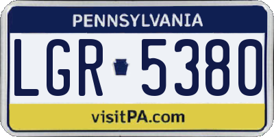 PA license plate LGR5380
