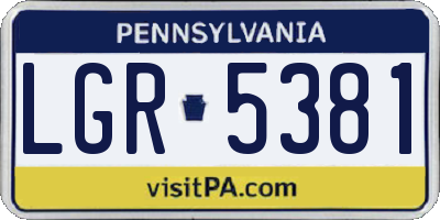 PA license plate LGR5381