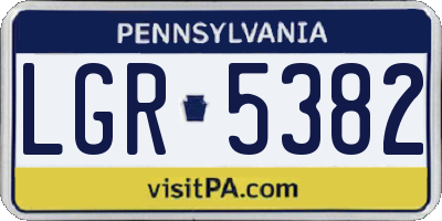 PA license plate LGR5382