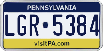 PA license plate LGR5384