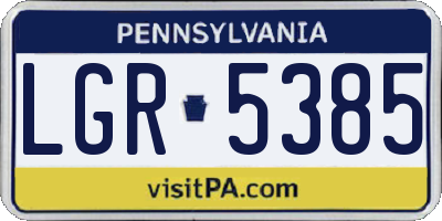 PA license plate LGR5385