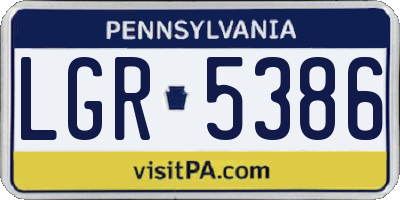 PA license plate LGR5386