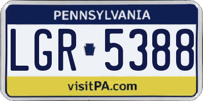 PA license plate LGR5388