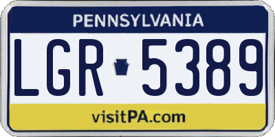 PA license plate LGR5389