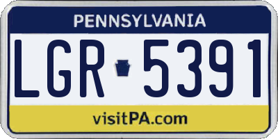 PA license plate LGR5391
