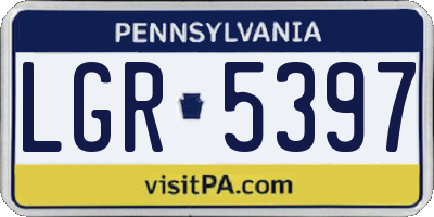 PA license plate LGR5397