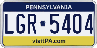 PA license plate LGR5404