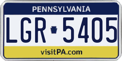 PA license plate LGR5405