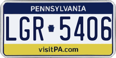 PA license plate LGR5406