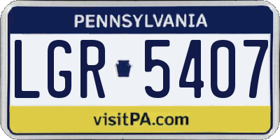PA license plate LGR5407