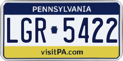 PA license plate LGR5422