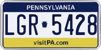 PA license plate LGR5428
