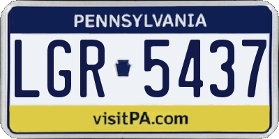 PA license plate LGR5437