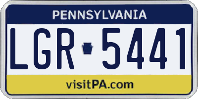 PA license plate LGR5441