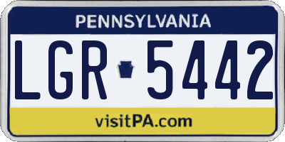 PA license plate LGR5442