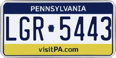 PA license plate LGR5443