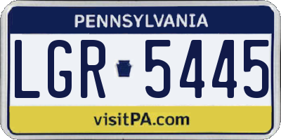 PA license plate LGR5445