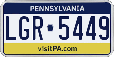 PA license plate LGR5449