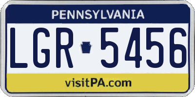 PA license plate LGR5456