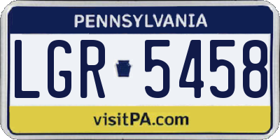 PA license plate LGR5458