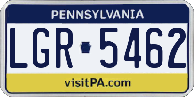 PA license plate LGR5462