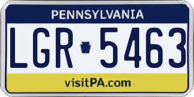PA license plate LGR5463
