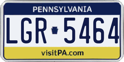 PA license plate LGR5464