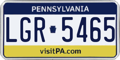 PA license plate LGR5465