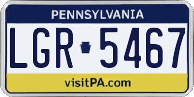 PA license plate LGR5467