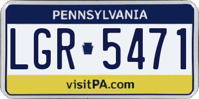PA license plate LGR5471