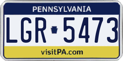 PA license plate LGR5473