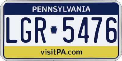 PA license plate LGR5476
