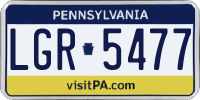 PA license plate LGR5477