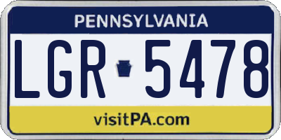 PA license plate LGR5478