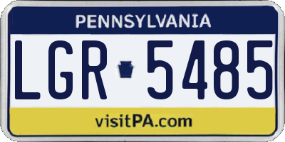 PA license plate LGR5485