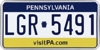 PA license plate LGR5491