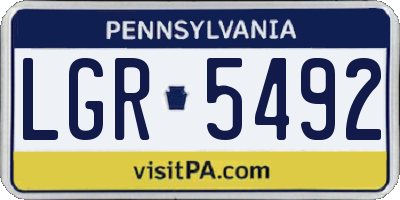 PA license plate LGR5492