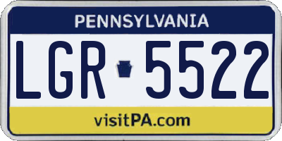 PA license plate LGR5522