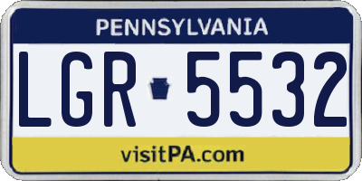 PA license plate LGR5532