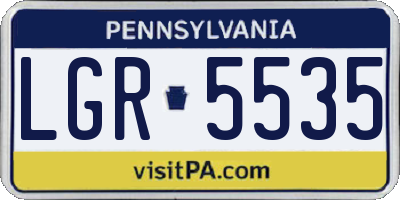 PA license plate LGR5535