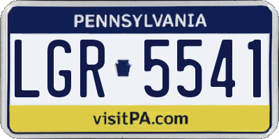 PA license plate LGR5541