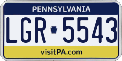 PA license plate LGR5543
