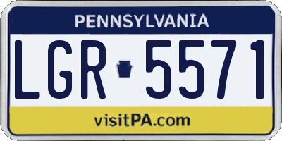 PA license plate LGR5571
